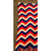 vtg 1970s knitted afghan blanket red white blue TWIN BED SIZE w fringe chevron