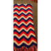 vtg 1970s knitted afghan blanket red white blue TWIN BED SIZE w fringe chevron