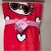 Hello Kitty Red Heart Pattern Plush Throw Blanket with Sunglasses Design