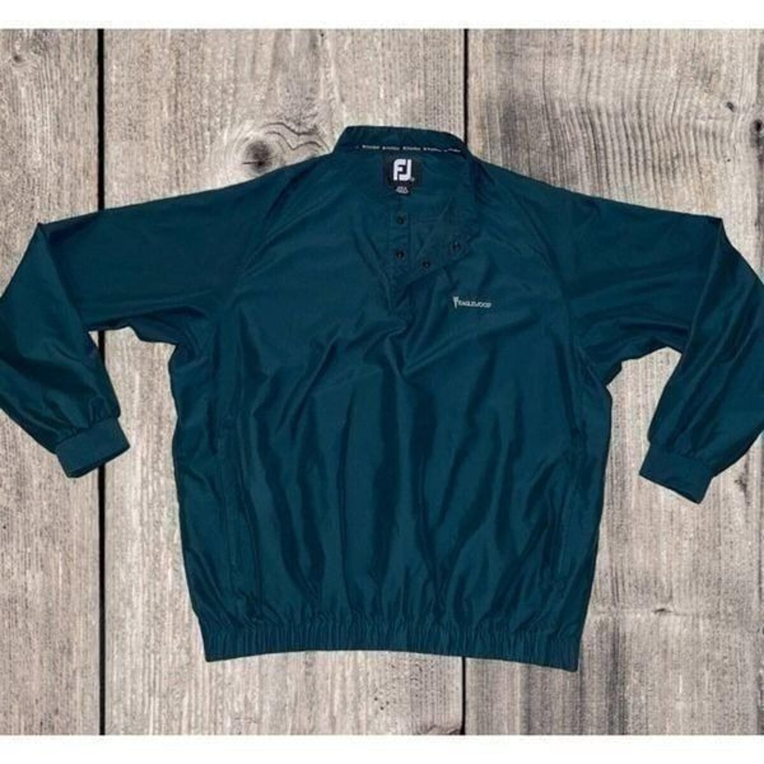 Footjoy Golf Jacket Mens XL Green Long Sleeve Performance Wind Rain Pullover