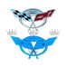 1 Set - Cross Flag Emblem Fits 50TH Anniversary Corvette C5 Rear 1997-2004