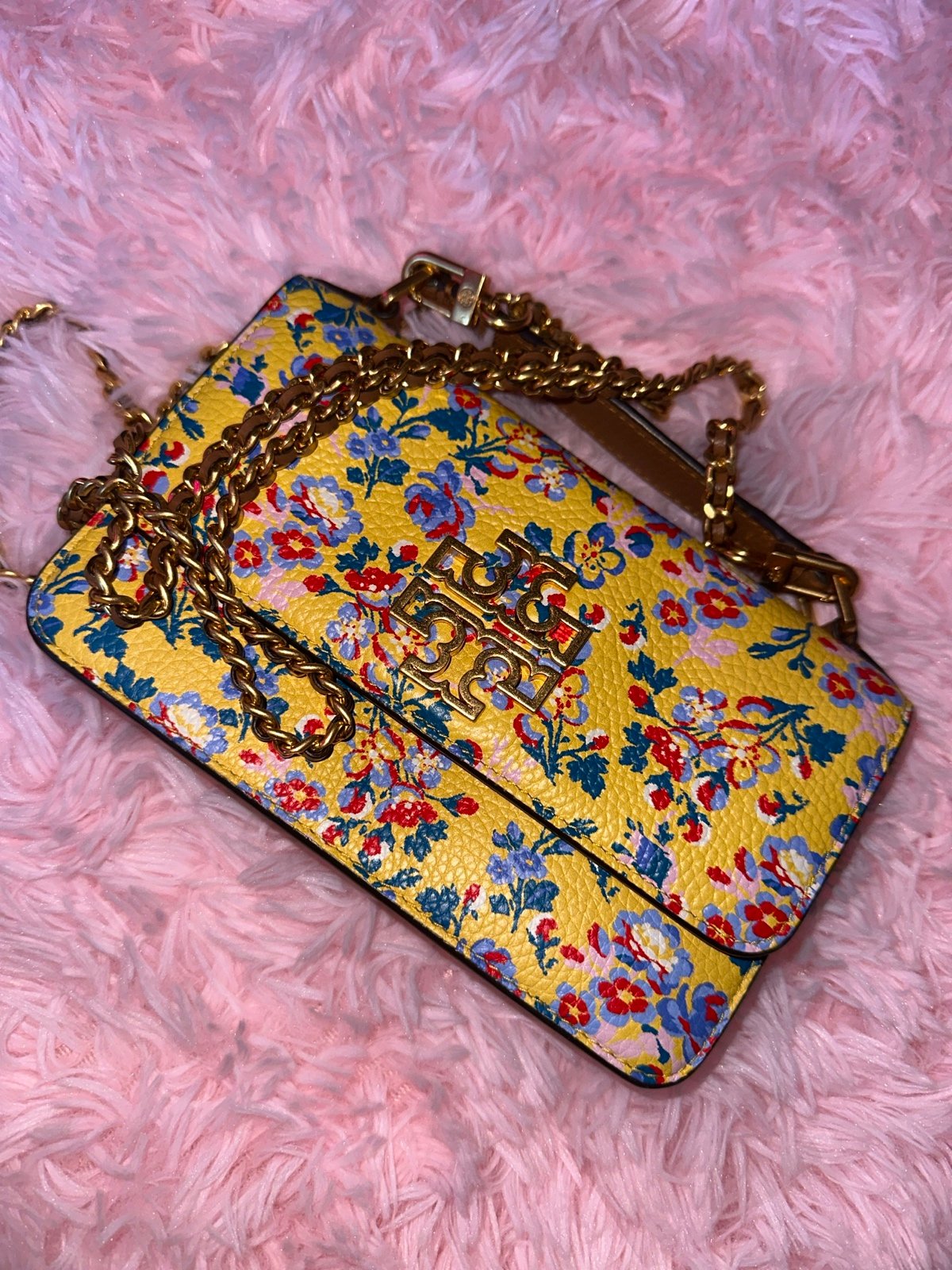 TORY BURCH Ditsy French Paisley Floral Chain Adj Shoulder Bag