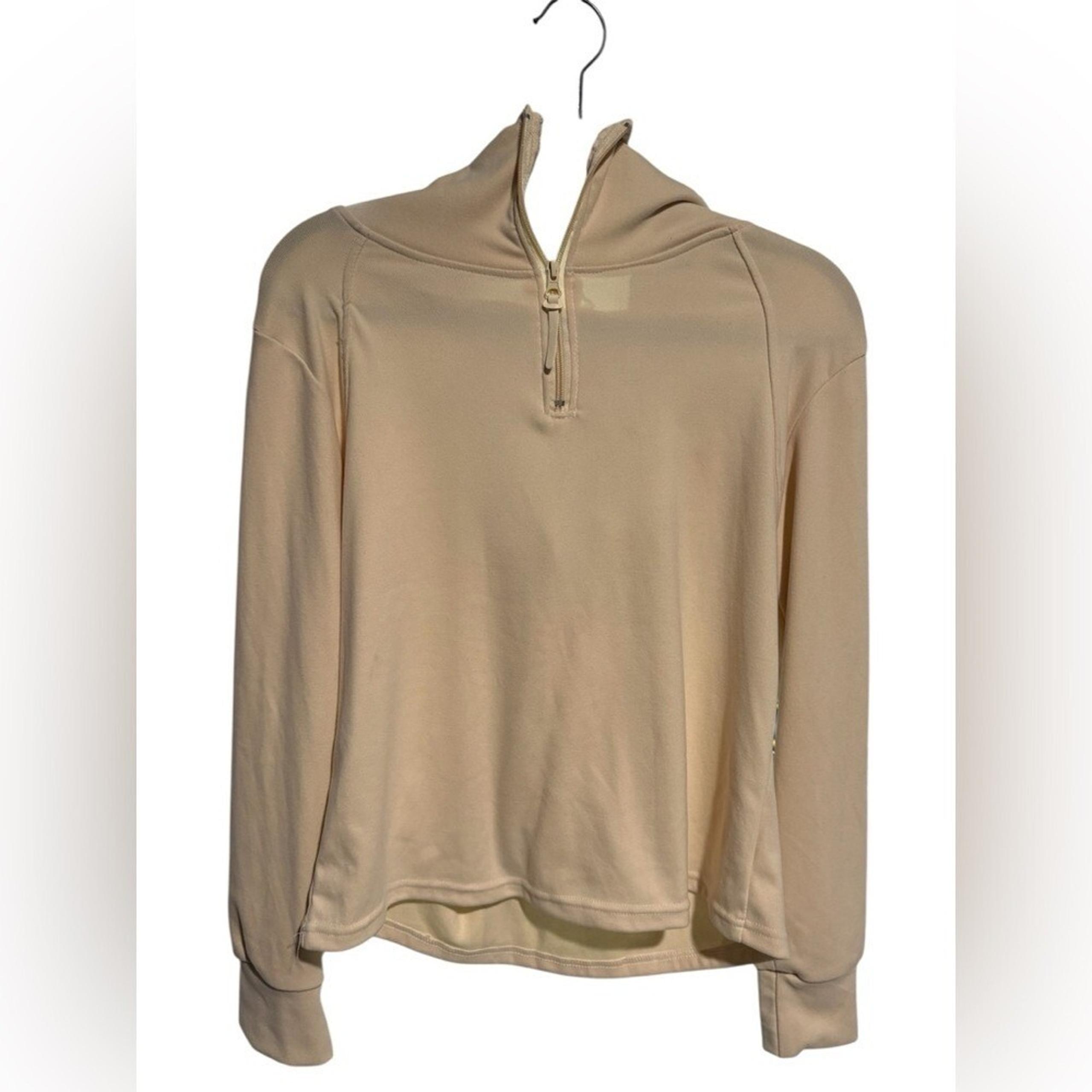 NWOT Cream Hoodie Quarter Zip Sweatshirt