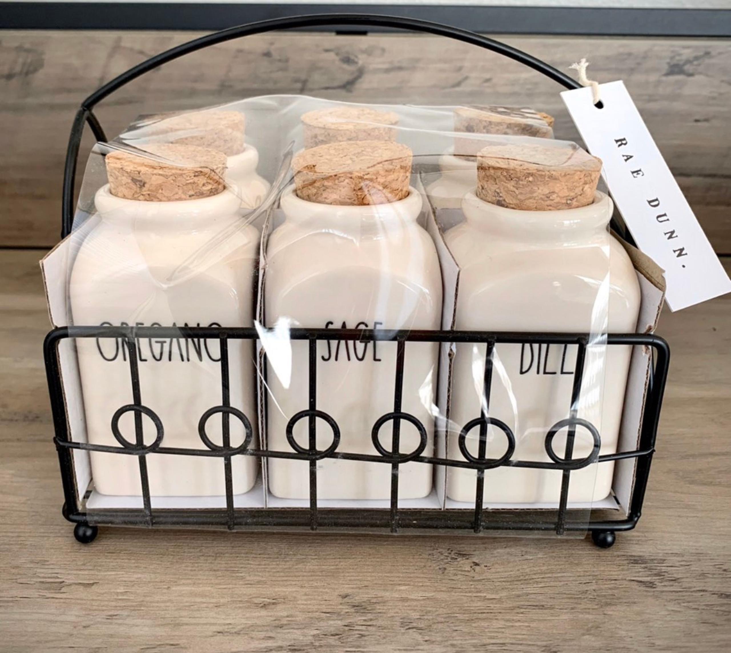 Rae Dunn Spice Jars with Rack