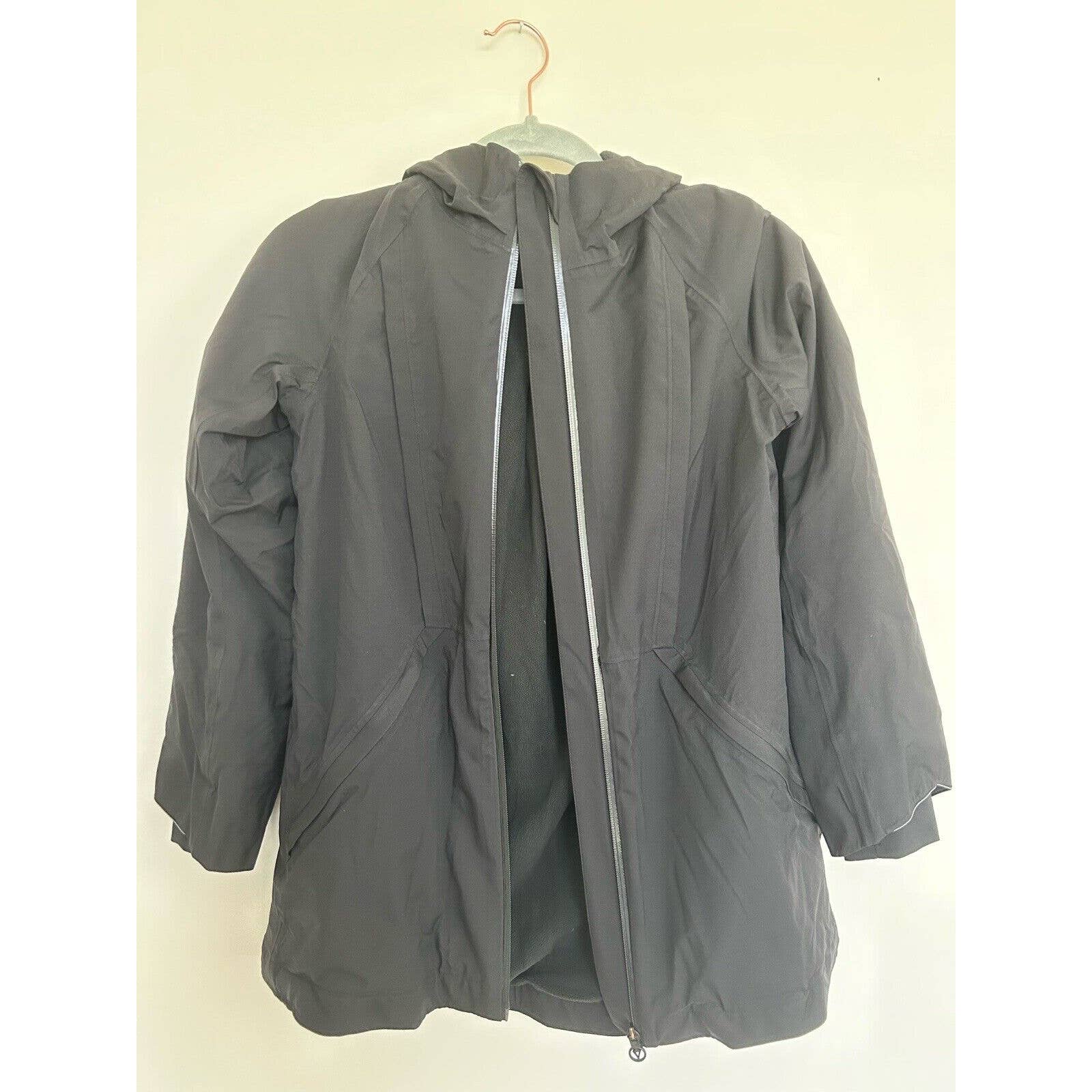 Ivivva By Lululemon Girls Happy Rain Jacket Size 12 Black Style IG3831S