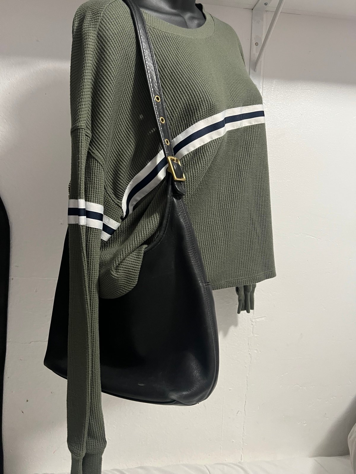 Vtg coach black leather