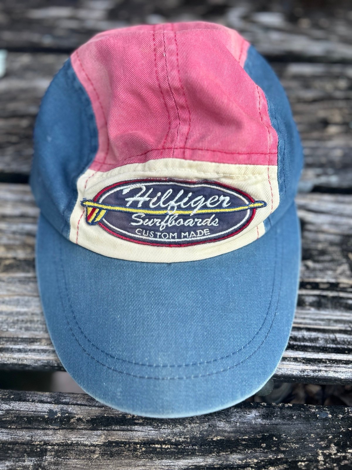 Rare Vintage 90’s Tommy Hilfiger Surfing Adjustable 3 Tone Color Block USA Hat