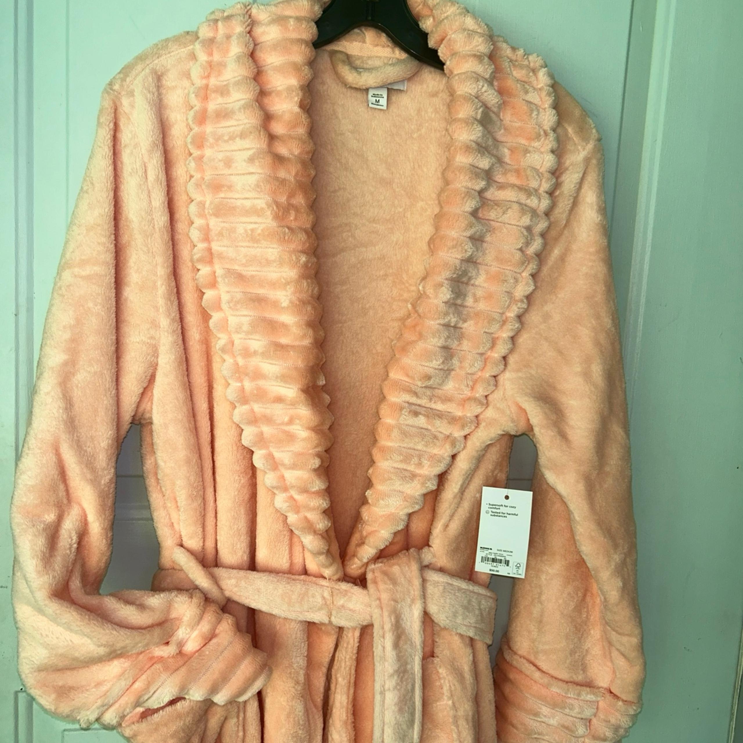 SONOMA WOMENS M PEACH ROBE NWT