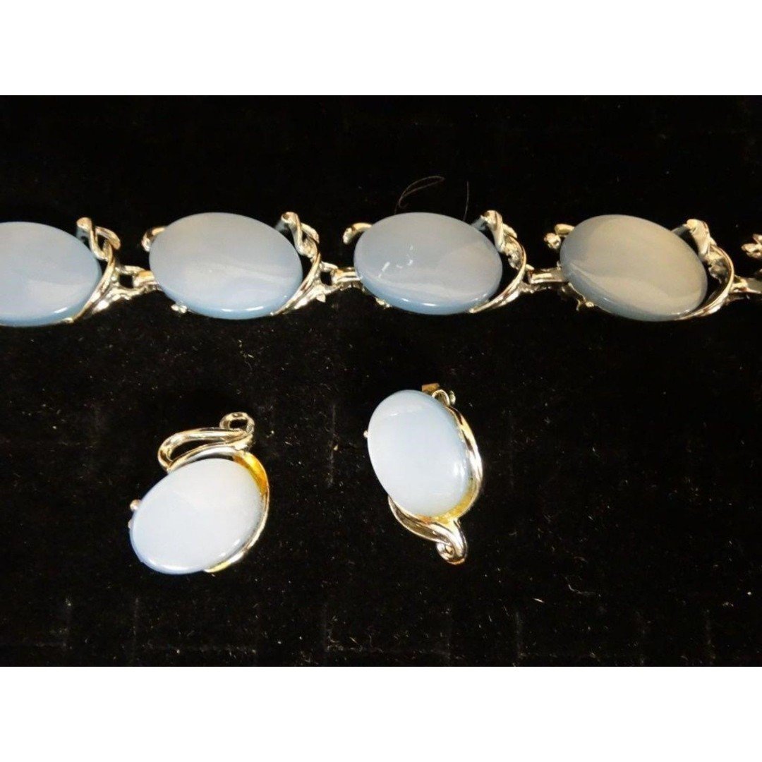 Danecraft Blue & Silver Choker & Clip-on Earrings Set