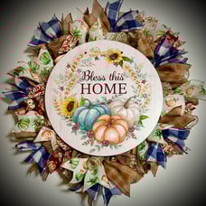 Handmade thanksgiving Wreath pumpkins autumn fall decorations