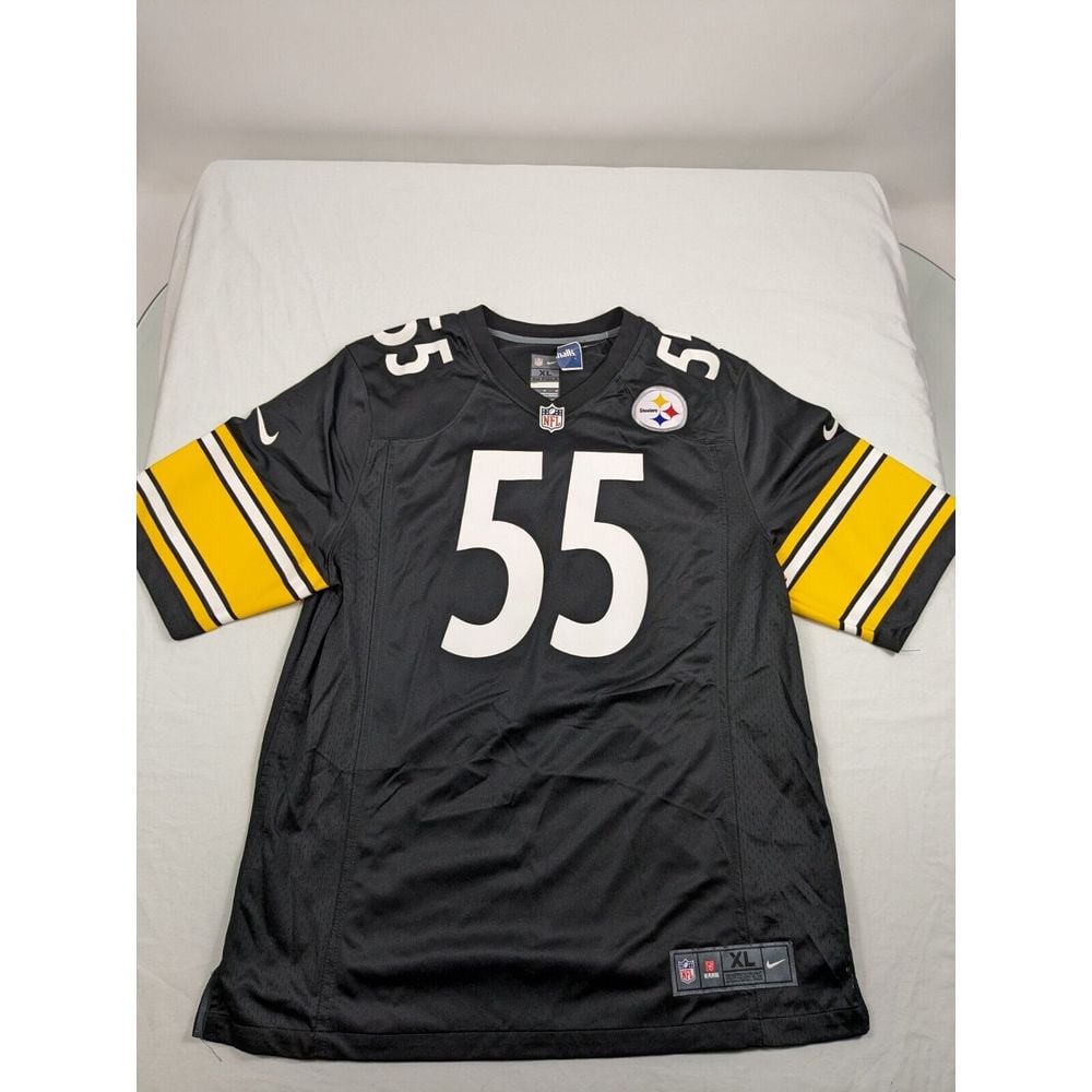 Pittsburgh Steelers Jersey Mens XL Black Yellow Devin Bush 55 NFL Football Nike