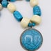 Vintage Tibetan Silver Faux Turquoise Ivory Howlite Ethic Tribal Style Necklace