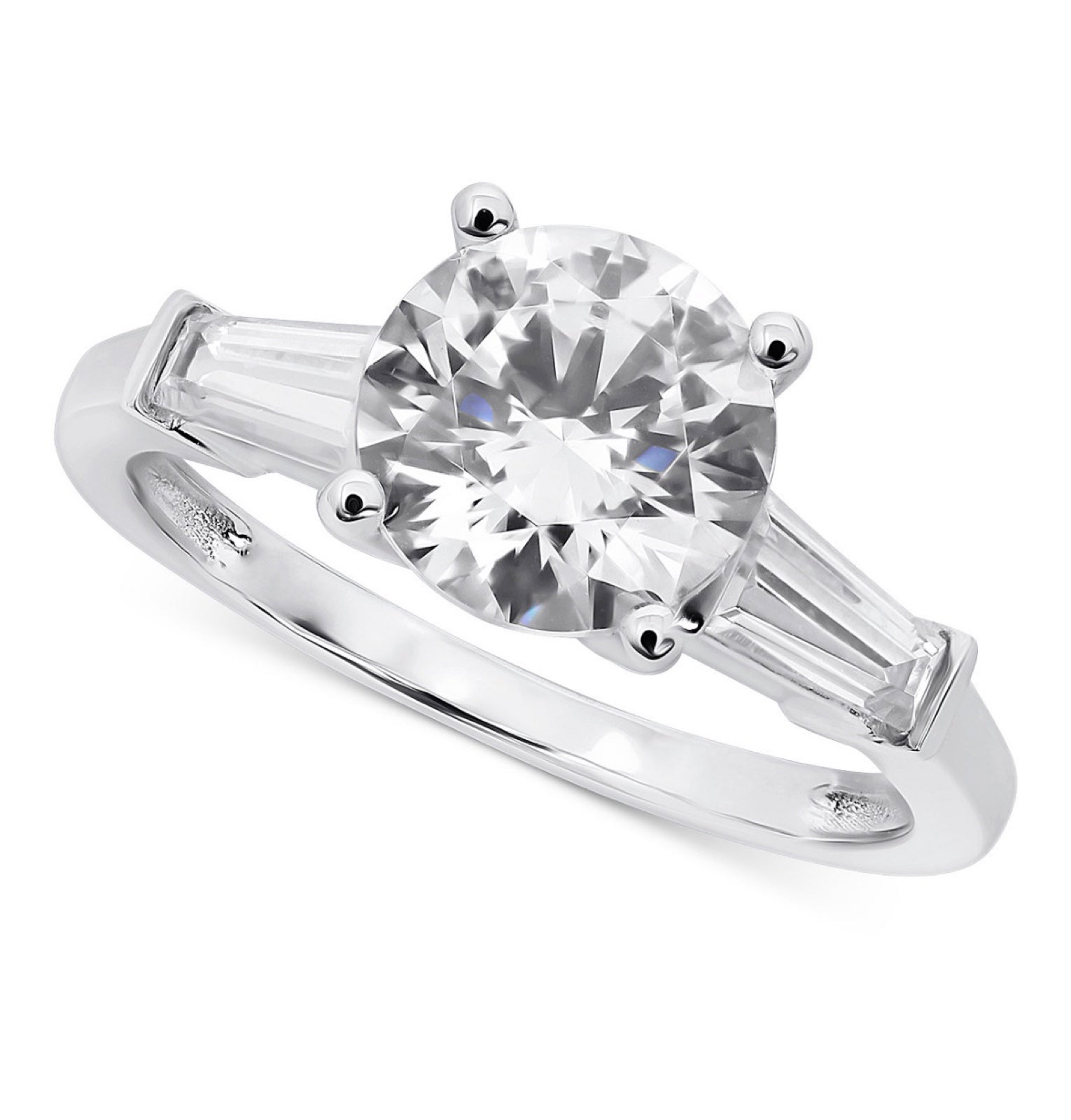 Arabella Cubic Zirconia Engagement Ring in 14k White Gold
