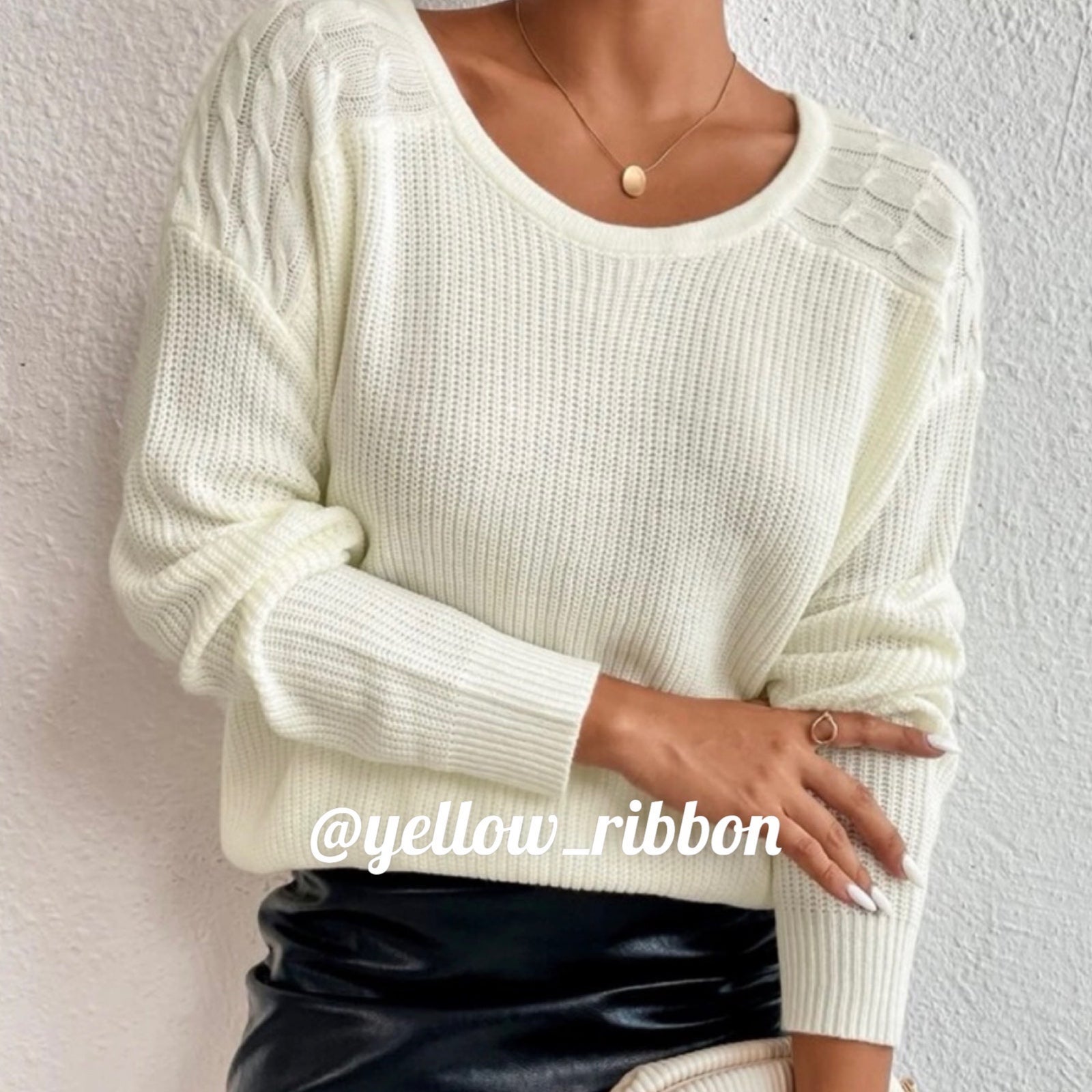 NEW Ribbed Knit Long-Sleeve Sweater