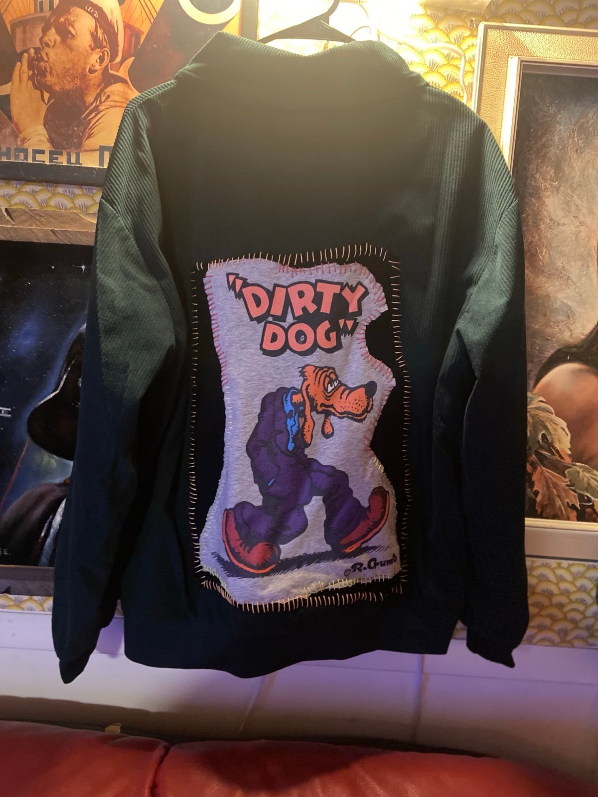 Green Corduroy Hand Sewn Punk R.Crumb Jacket