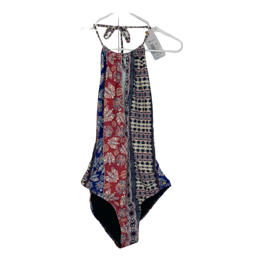 Roxy New Bohemian Vibes Halter Style Plunge One Piece Swimsuit Size Large