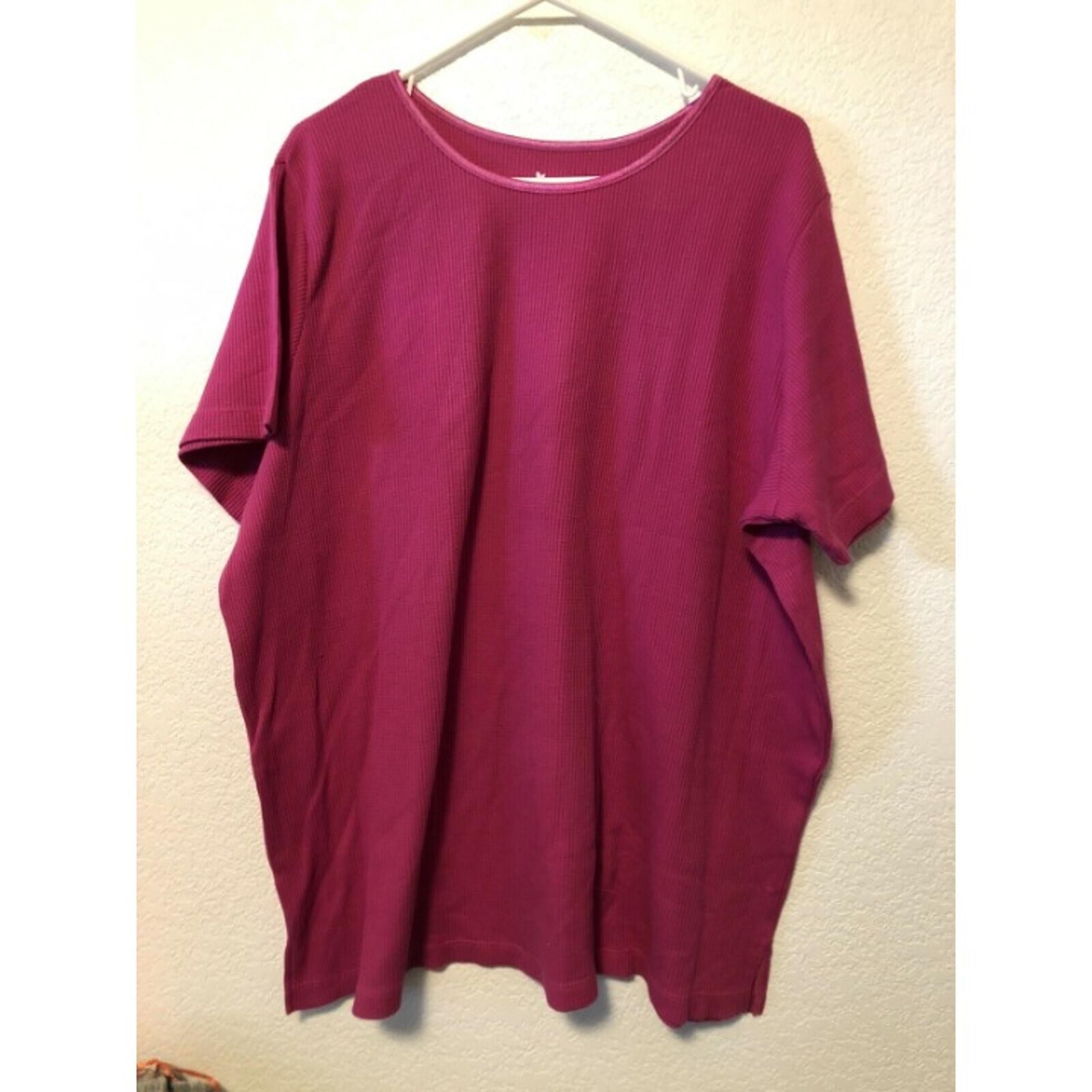 Women Within Waffle S/S Pretty Dark Pink top 2X Bust to 60" Thermal NEW Plus Sz