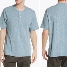 Faherty Short Sleeve Heathered Henley Shirt