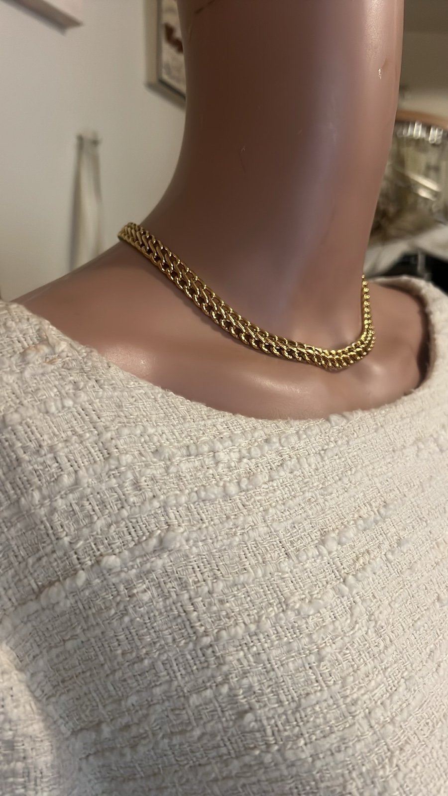 Napier Gold plated double links chain necklace. 18 long.