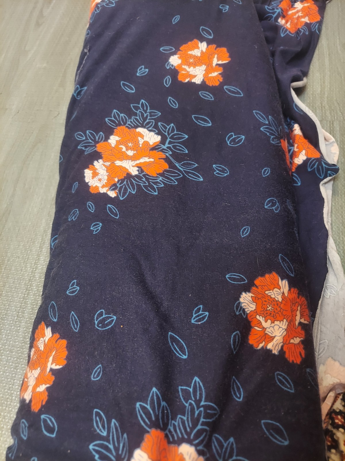 9 yards floral blue knit fabric