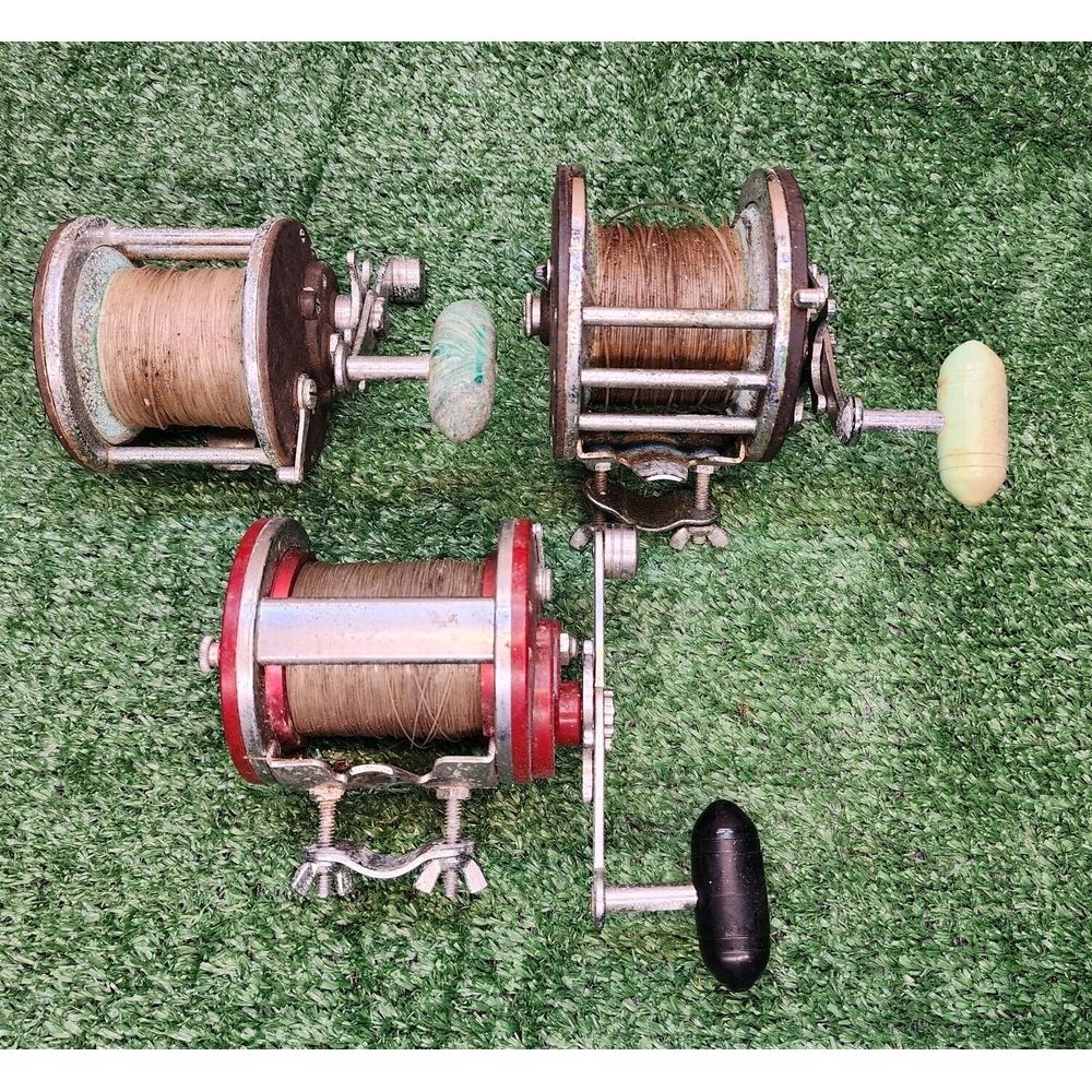 3 Vintage Penn Saltwater Reels Long Beach #65, #66, Jigmaster Parts Or Repair
