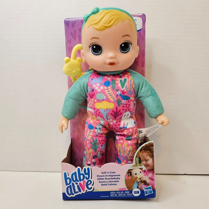 Baby ALive Soft 'n Cute Doll Blonde Hair Washable Stuffed Toy Hasbro