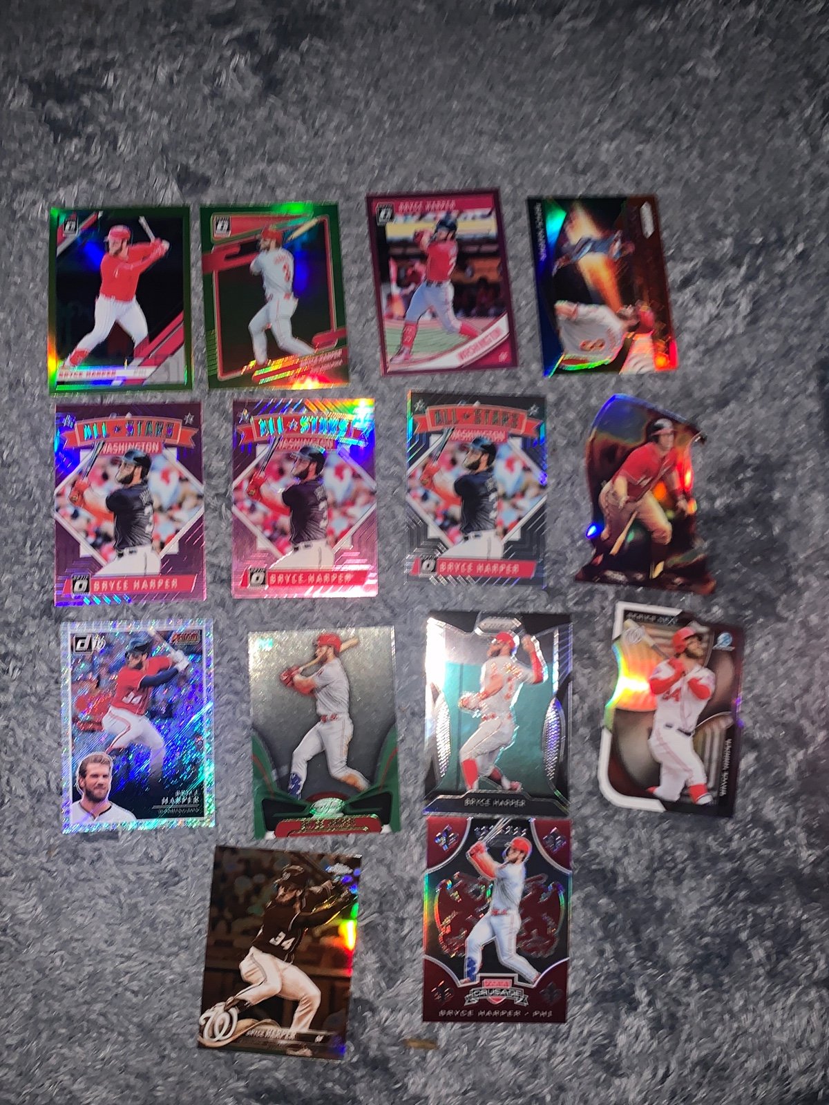 BRYCE HARPER refractor lot of 14. Prizm chrome silver pink bowman topps