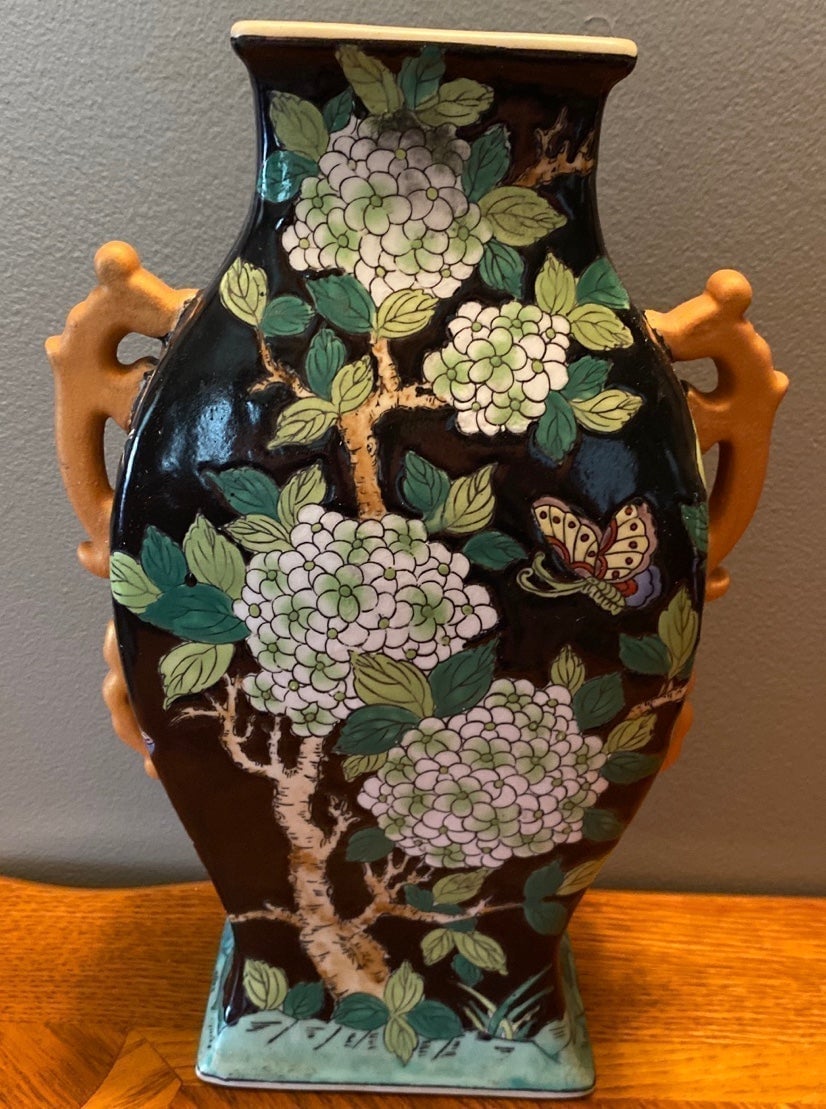 Rare vintage Ceramic vase / Andrea by Sadek chopsticks