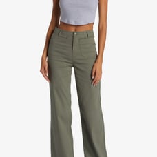 NWT Roxy Coastal Cruiser Wide Leg Pants Agave Olive Sage Green Womens Size 29