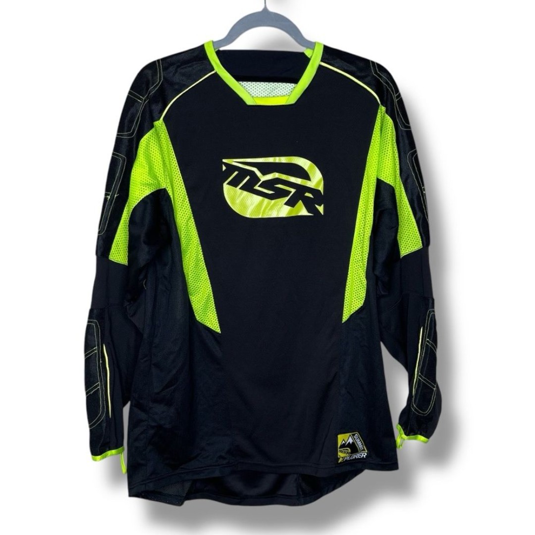 MSR Motorcycle Motocross Adventure Riding Jersey Long Sleeve Padded Black Large