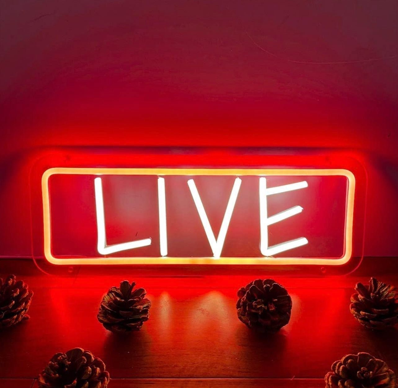 Fun Bright Red LIVE LED Night Light Game Room Decoration