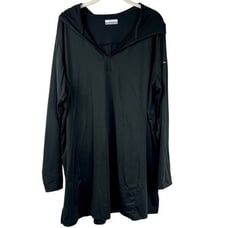 Columbia Black Long Sleeve Hooded Chill River Athletic Tunic 2X