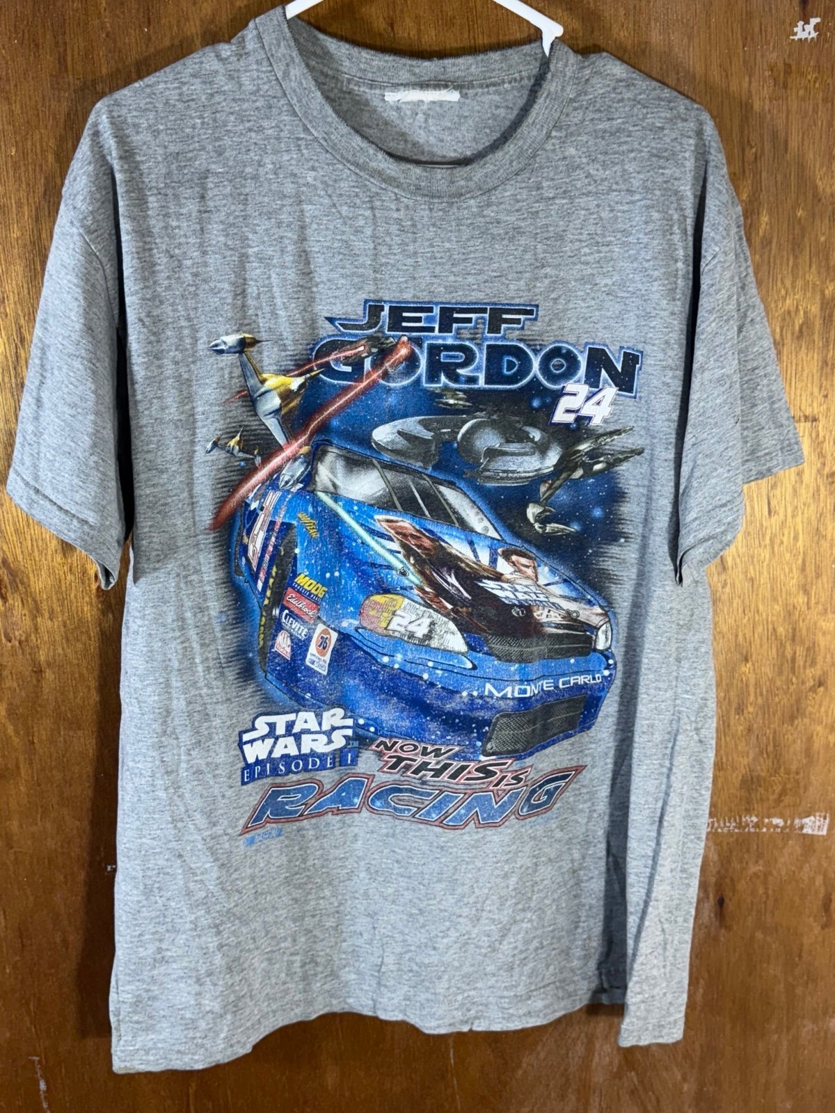 Vintage 1999 Star Wars Episode 1 Jeff Gordon NASCAR Racing Shirt Size XL