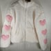 Crave Fame White Heart Sherpa Jacket
