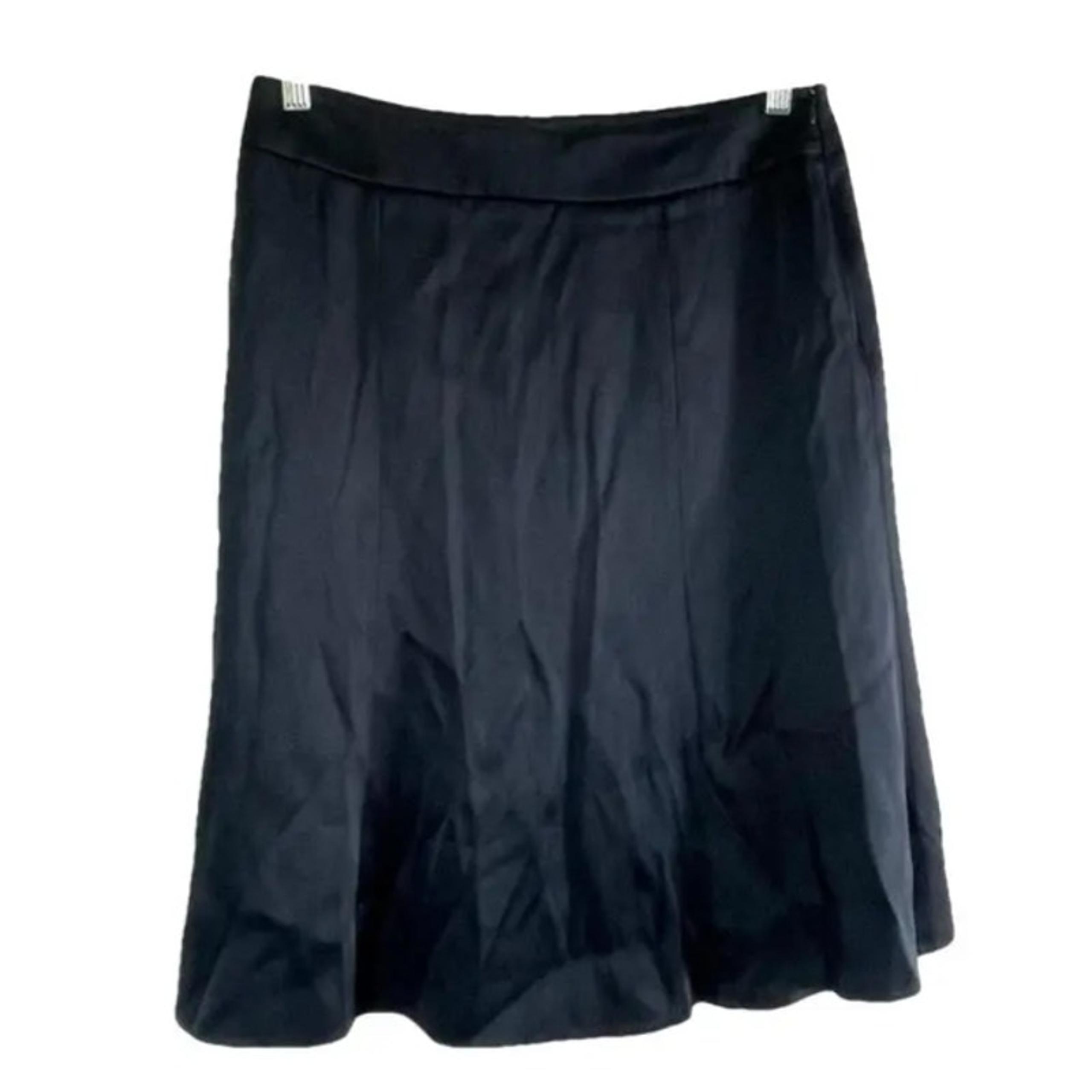 ARMANI Collezioni black 100% silk fit and flare skater skirt