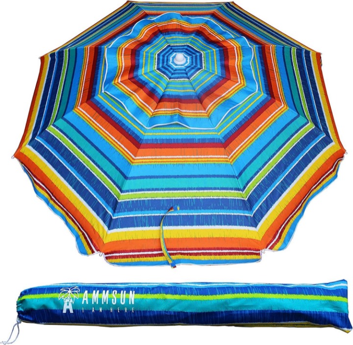6.5 ft Outdoor Patio Beach Umbrella Sun Shelter with Tilt Air Vent Carry Bag