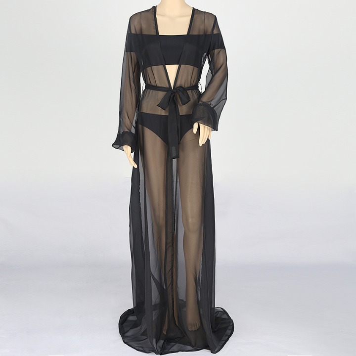 Cover Up Solid Sunscreen long Dress