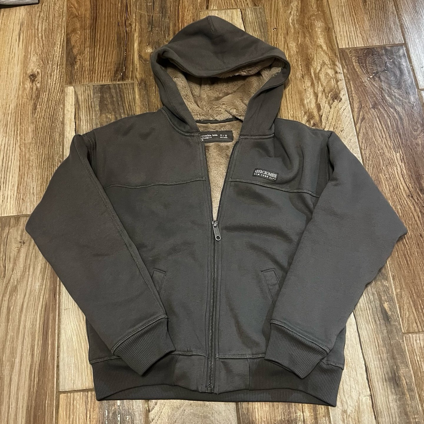 Abercrombie Kids Relaxed Fit Fur Sweater Jacket