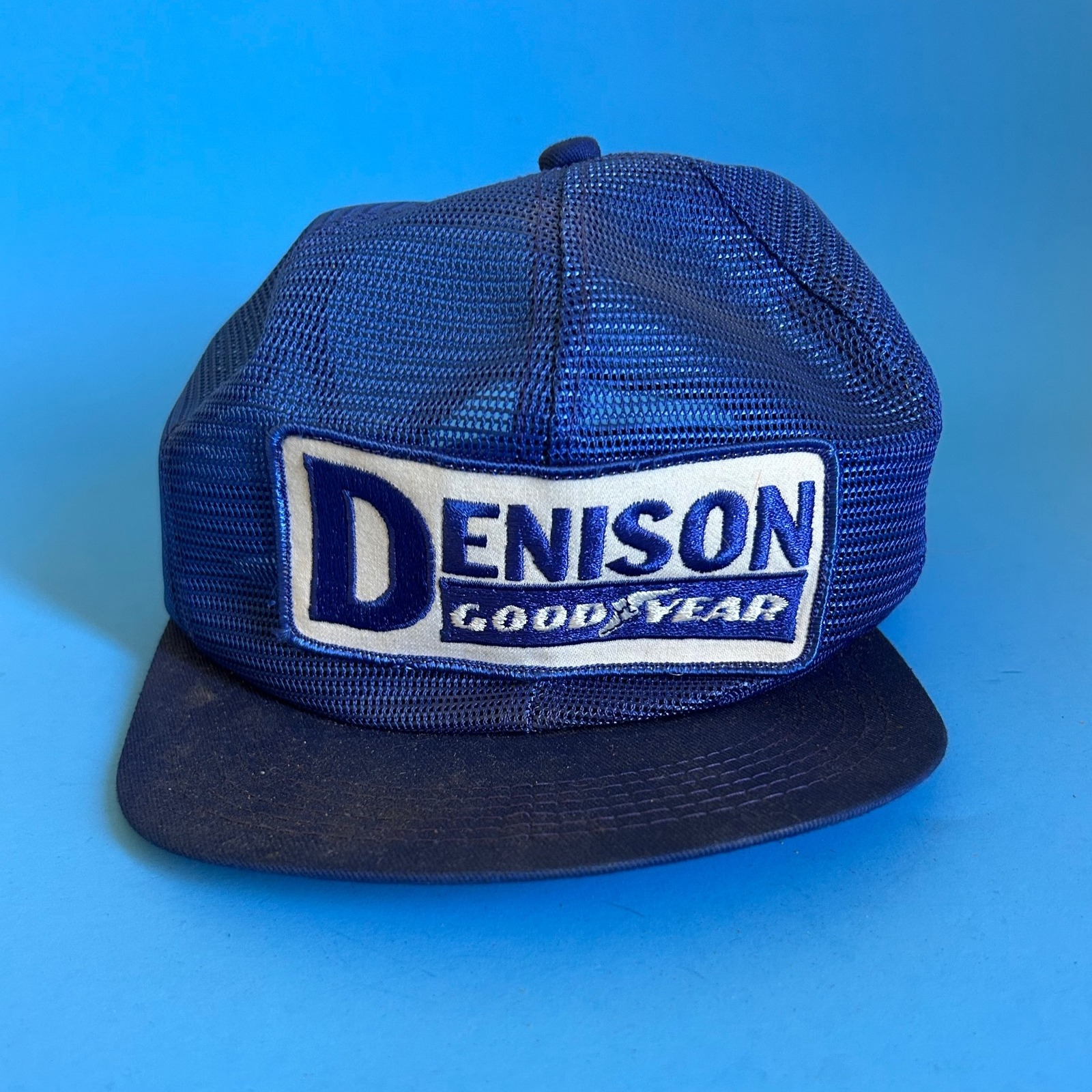 Vintage 1980's Good Year Tires Net Trucker Hat K Products Denison Good Year Hat