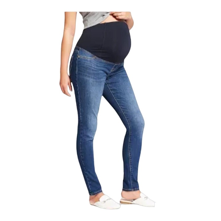 Isabel Womens Over Belly Skinny Maternity Jeans Size 14 Soft Comfort Band