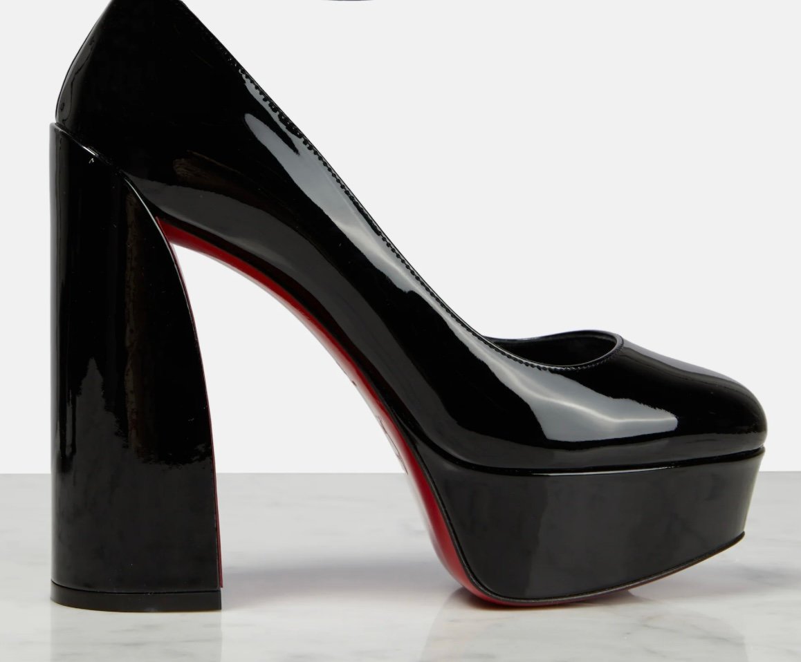 Christian louboutin black patent leather Modiva pumps