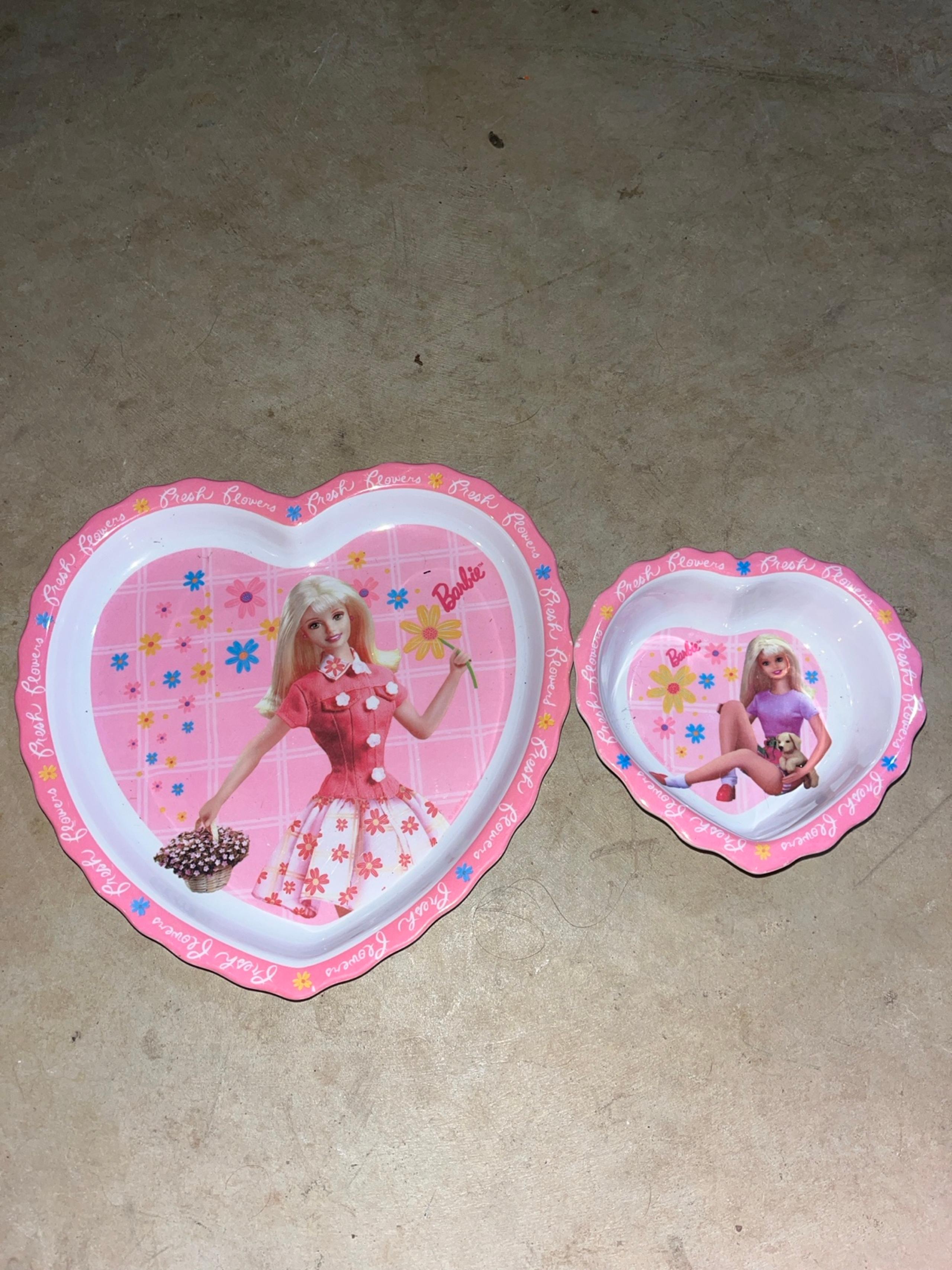 Vintage Barbie Plastic Plate and Bowl Set