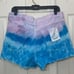 Hudson Lori High Rise Shorts Blue and Purple Tie Dye Denim Cutoffs Size 30 New