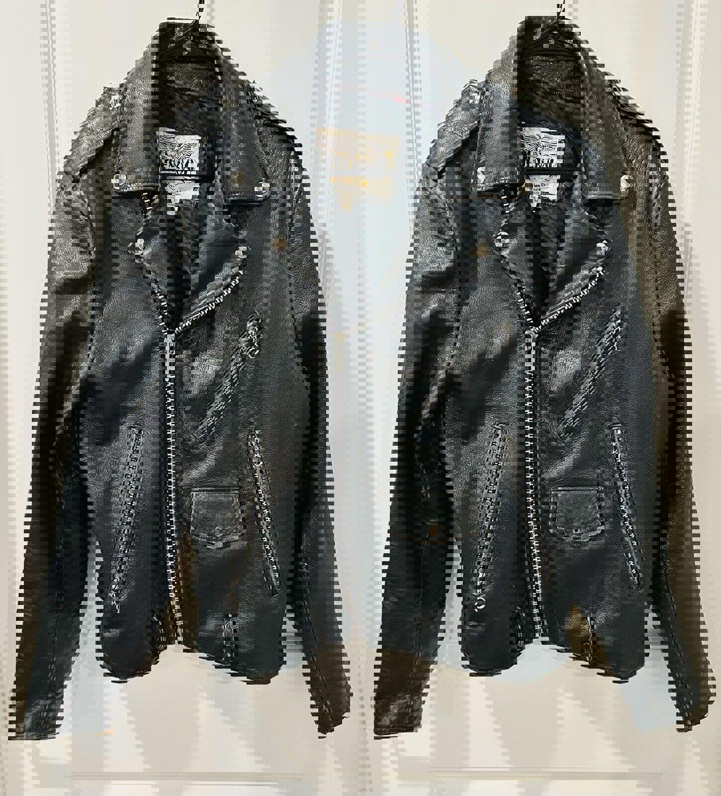 Open Road Vinatge Leather Biker Jacket, SZ M, Pre-Owned