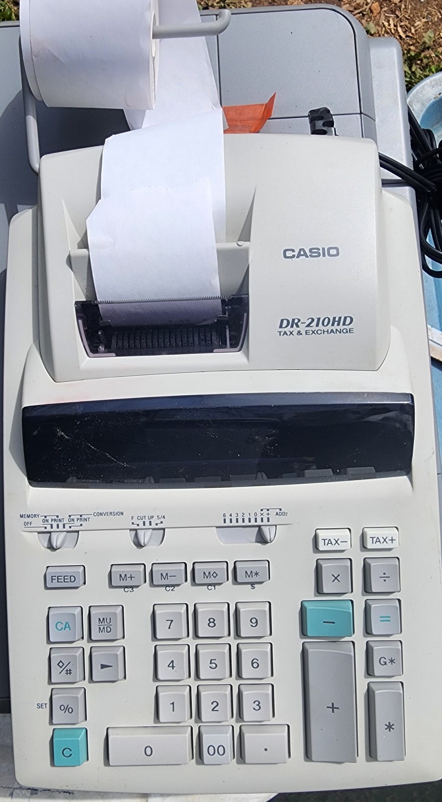 CASIO DR-210HD 2 Color Printing Calculator Adding Machine Tax & Exchange