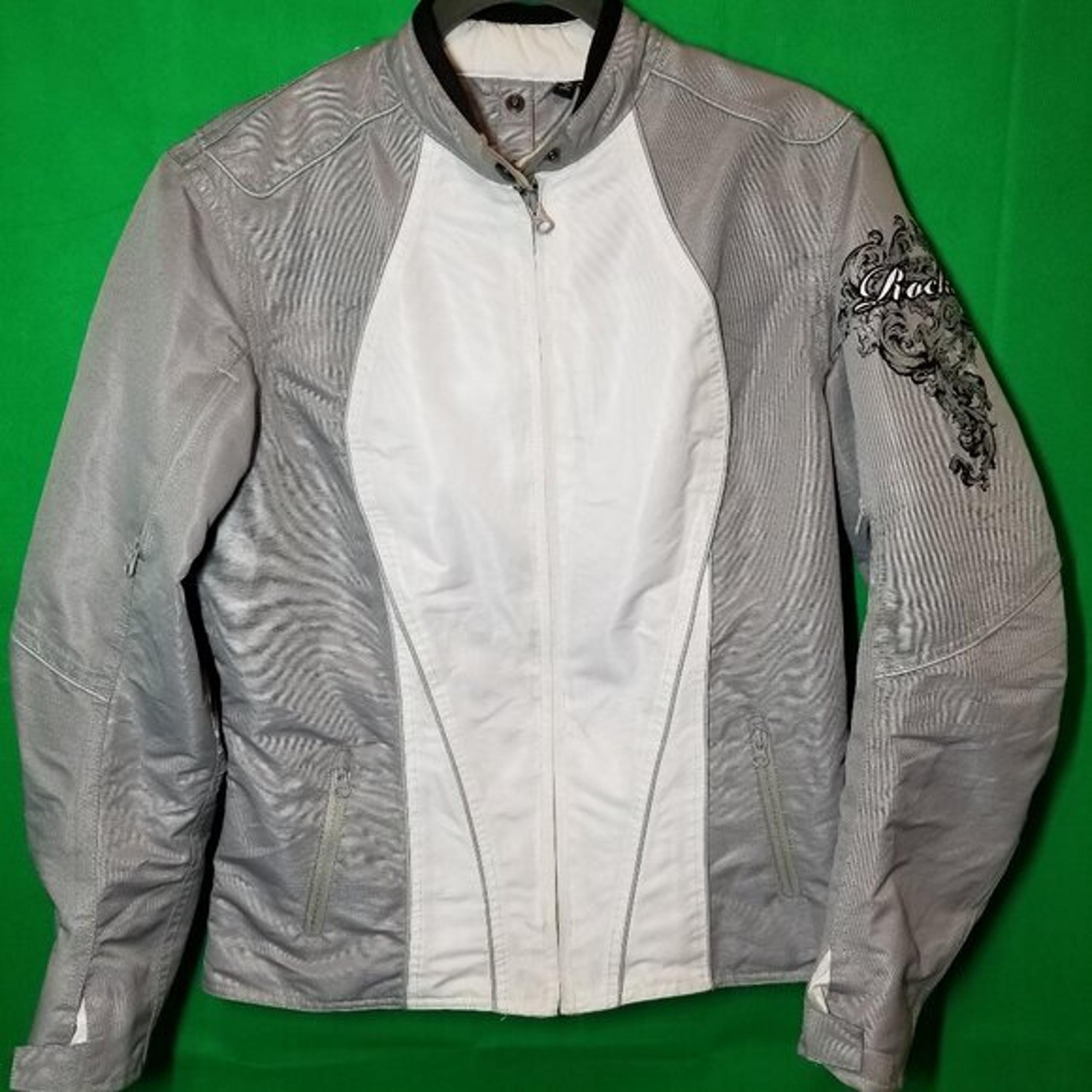 Joe Rocket Motorcycle Jacket Women Medium Mesh White Black Gray Biker