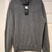 NWT Jos A Bank Traveler Mens sz L Black 100% Merino Wool V-Neck Pullover Sweater