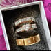 Wedding Ring Set Gold Tone CZ Heart Engagement Ring, Eternity Band & Men’s Band