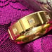 Wedding Ring Set Gold Tone CZ Heart Engagement Ring, Eternity Band & Men’s Band