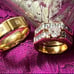 Wedding Ring Set Gold Tone CZ Heart Engagement Ring, Eternity Band & Men’s Band